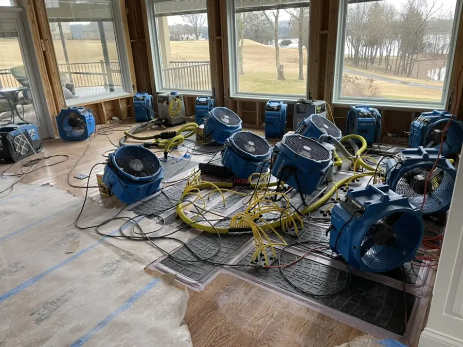 A south Fulton, Palmetto, GA home with drying equipment set up