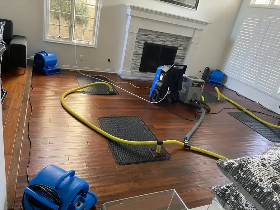 Air movers and dehumidifiers drying a Palmetto, GA room